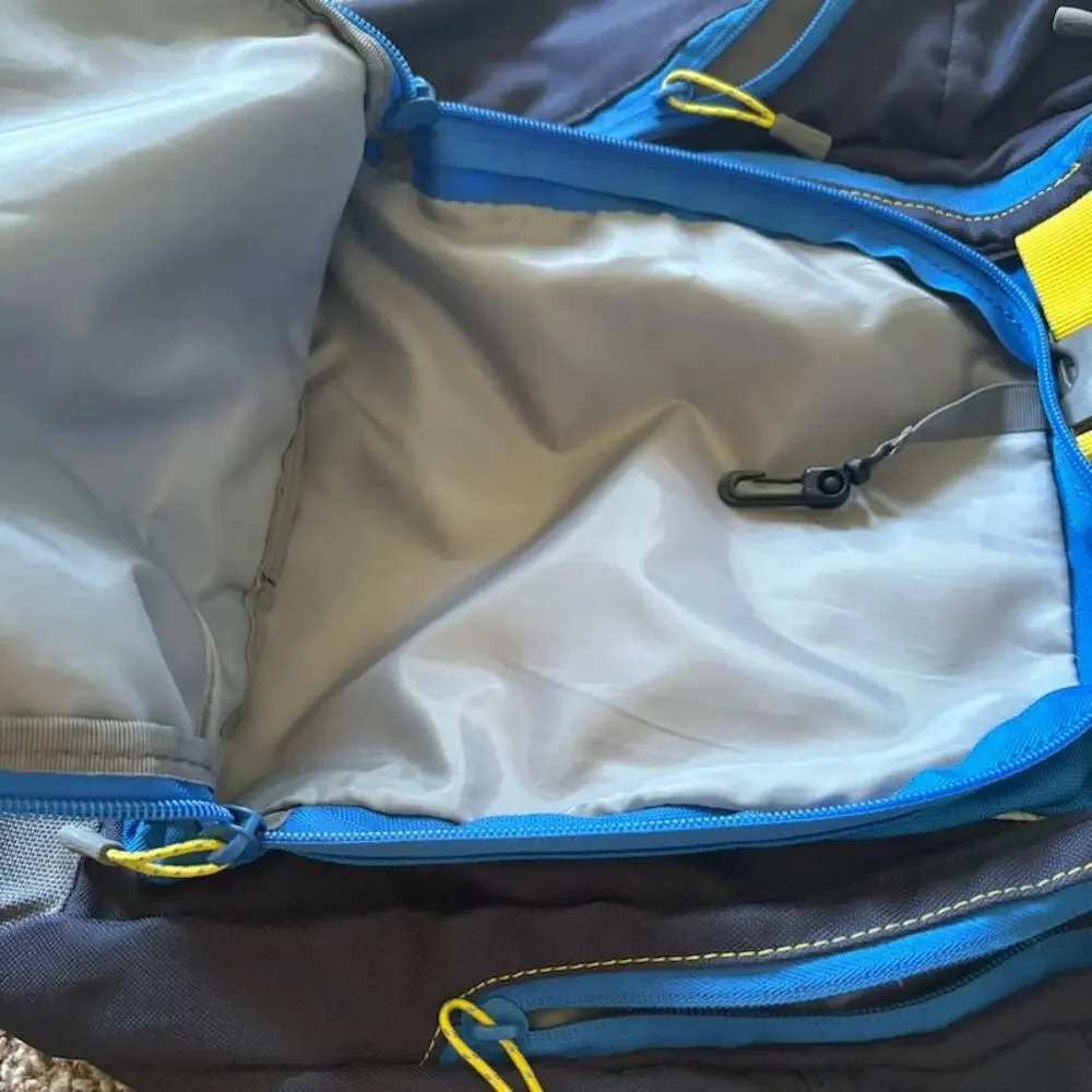 Lands' End ClassMate Large Backpack Blue/Gray with Yellow Straps